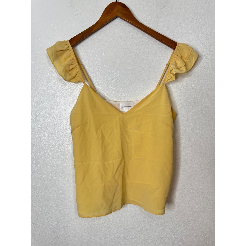 Lavender Brown Butter Yellow Silk Camisole Tank Top Size Xsmall